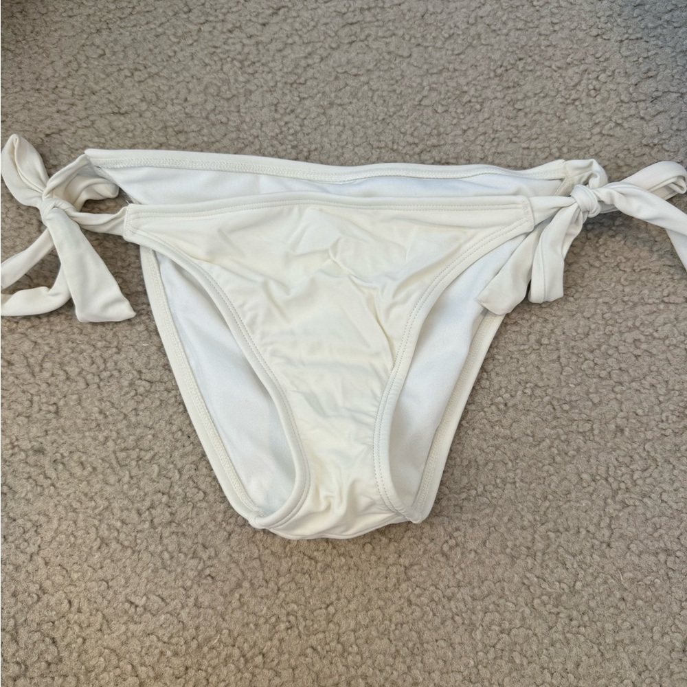 White Tie-Side Bikini Bottom